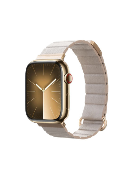 Skórzany pasek magnetyczny Apple Watch 38/40/41mm Crong Eclipse Beżowy