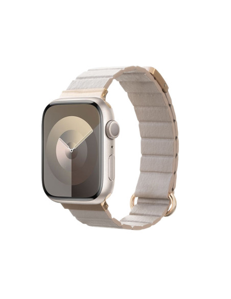 Skórzany pasek magnetyczny Apple Watch 38/40/41mm Crong Eclipse Beżowy