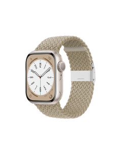 Pleciony pasek do Apple Watch 38/40/41 mm Crong Wave Band Beżowy