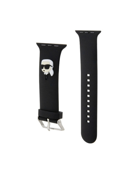 Pasek do Apple Watch 38/40/41 mm Karl Lagerfeld 3D Rubber Karl Head NFT Czarny
