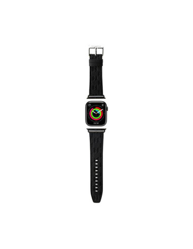 Pasek do Apple Watch 38/40/41 mm Karl Lagerfeld Saffiano Monogram Czarny