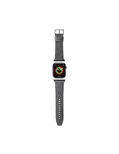 Pasek do Apple Watch 38/40/41 mm Karl Lagerfeld Saffiano Monogram Srebrny