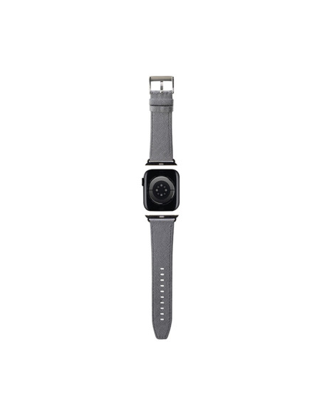 Pasek do Apple Watch 38/40/41 mm Karl Lagerfeld Saffiano Monogram Srebrny
