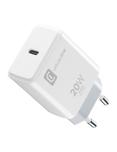 Ładowarka sieciowa USB-C Power Delivery 20W (Designed for Apple) Cellularline Biały
