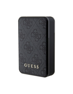 Powerbank 10000 mAh 18W Guess 4G Leather Metal Logo Czarny