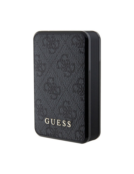 Powerbank 10000 mAh 18W Guess 4G Leather Metal Logo Czarny