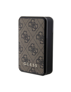 Powerbank 10000 mAh 18W Guess 4G Leather Metal Logo Brązowy