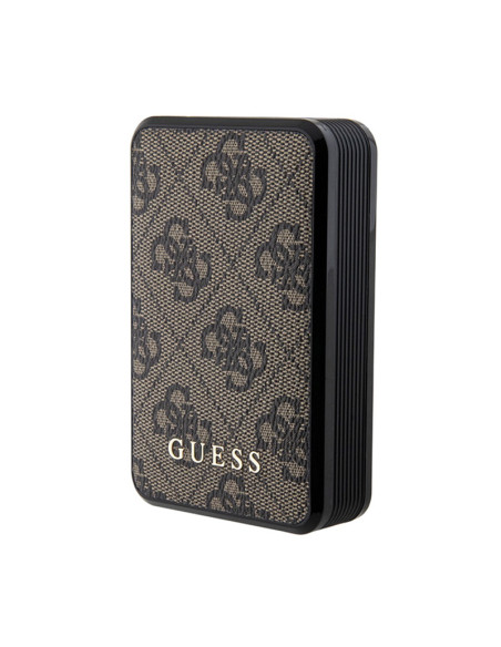Powerbank 10000 mAh 18W Guess 4G Leather Metal Logo Brązowy