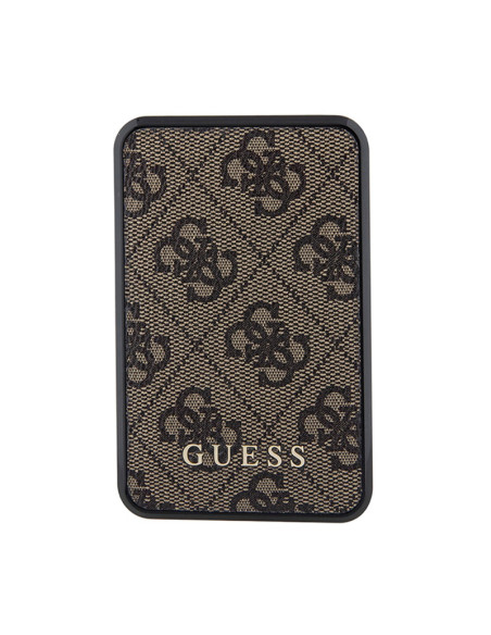 Powerbank 10000 mAh 18W Guess 4G Leather Metal Logo Brązowy