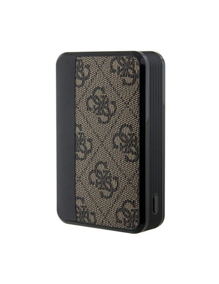 Powerbank 10000 mAh 18W Guess 4G Leather Metal Logo Brązowy