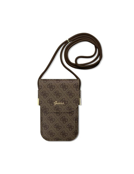Torebka crossbody na telefon Guess 4G Metal Script Logo Brązowy