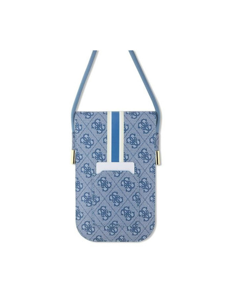 Torebka crossbody na telefon Guess 4G Stripes Niebieski