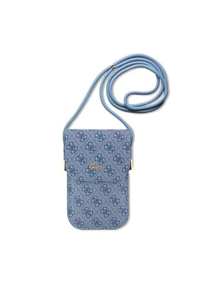 Torebka crossbody na telefon Guess 4G Metal Script Logo Niebieski