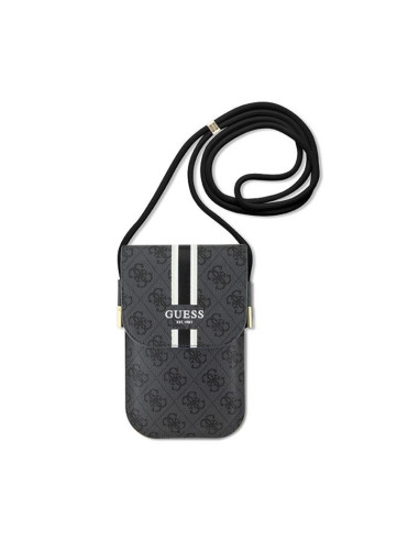 Torebka crossbody na telefon Guess 4G Stripes Czarny