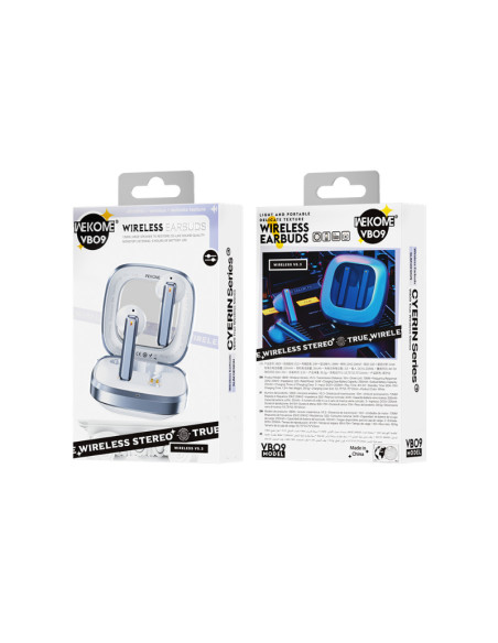 Bezprzewodowe Słuchawki Bluetooth V5.3 TWS Z Etui Ładującym Wekome VB09 Cyerin Series Biały