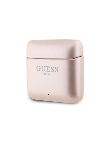 Słuchawki Bluetooth TWS + Etui Ładujące Guess Printed Logo Różowy