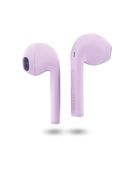 Słuchawki TWS + Etui Ładujące Guess True Wireless Script Logo BT5.3 Fioletowy