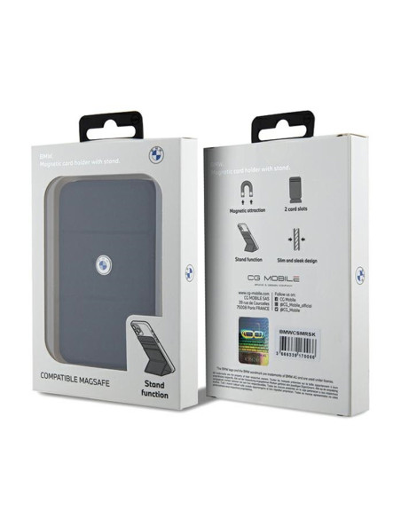 Portfel magnetyczny z funkcją standu BMW Wallet Cardslot Stand MagSafe Signature Collection Czarny