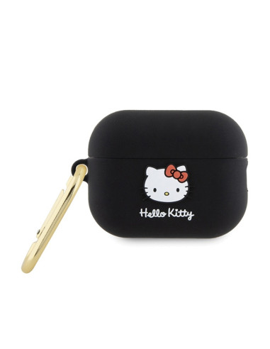 Etui Do AirPods Pro 2 Hello Kitty Silicone 3D Kitty Head Czarny