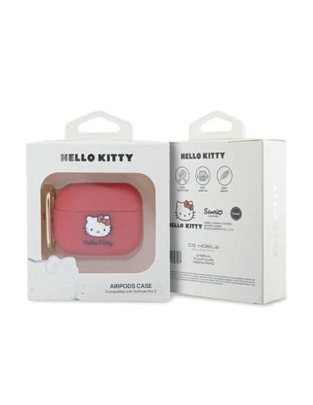 Etui Do AirPods Pro 2 Hello Kitty Silicone 3D Kitty Head Różowy