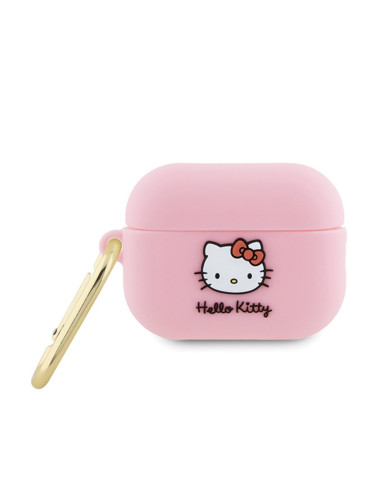 Etui Do AirPods Pro 2 Hello Kitty Silicone 3D Kitty Head Różowy