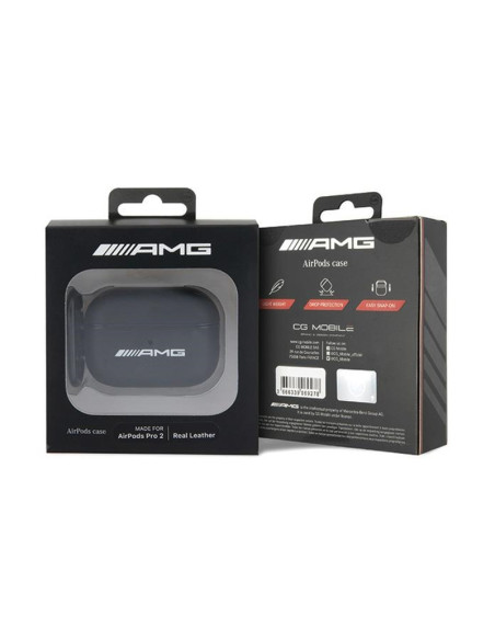 Etui Do AirPods Pro 2 AMG Leather Big Logo Czarny