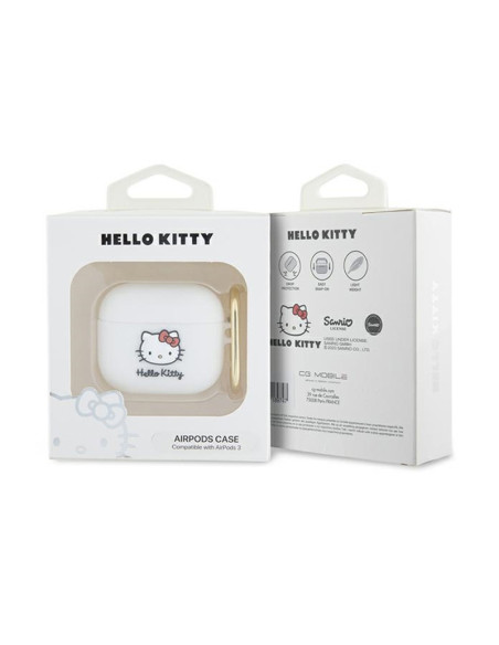 Etui Do AirPods 3 Hello Kitty Silicone 3D Kitty Head Biały
