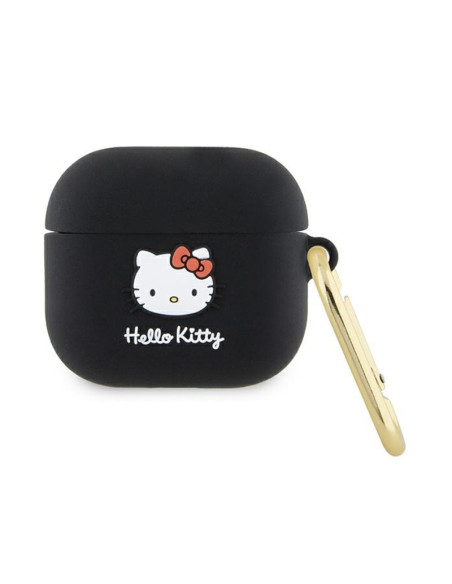 Etui Do AirPods 3 Hello Kitty Silicone 3D Kitty Head Czarny
