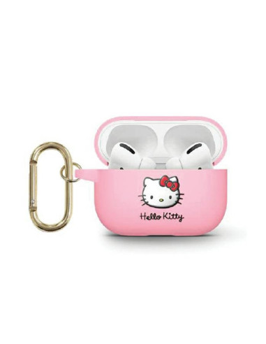 Etui Do AirPods 3 Hello Kitty Silicone 3D Kitty Head Różowy