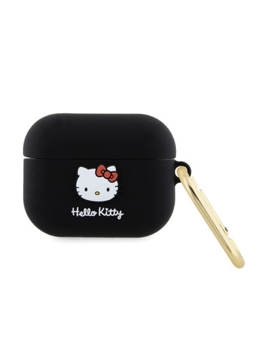 Etui Do AirPods Pro Hello Kitty Silicone 3D Kitty Head Czarny