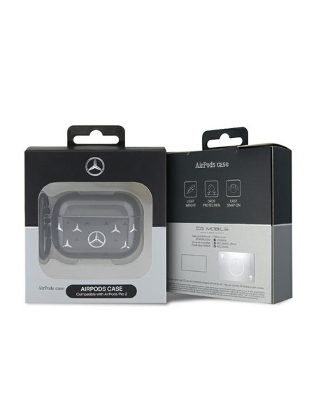 Etui Do AirPods Pro 2 Mercedes Large Star Pattern Czarny