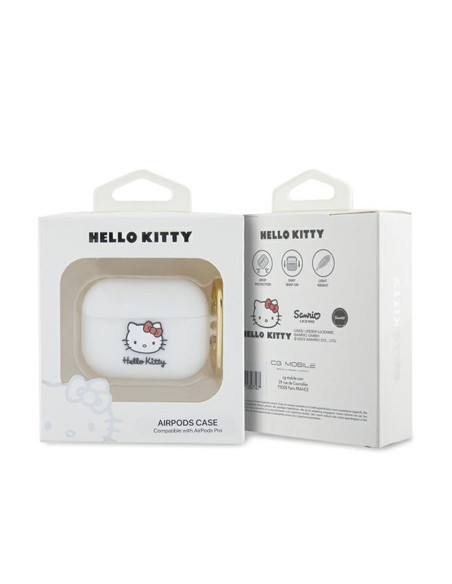 Etui Do AirPods Pro Hello Kitty Silicone 3D Kitty Head Biały