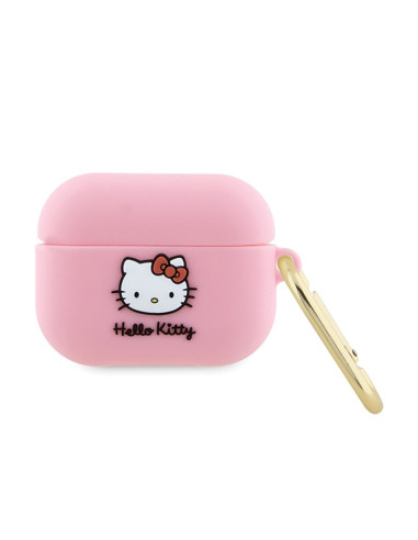 Etui Do AirPods Pro Hello Kitty Silicone 3D Kitty Head Różowy