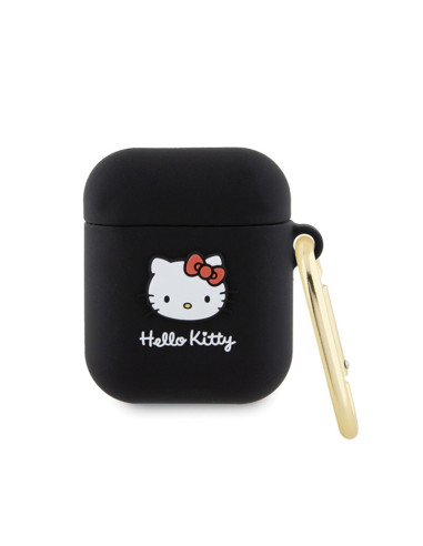 Etui Do AirPods 1/2 gen Hello Kitty Silicone 3D Kitty Head Czarny