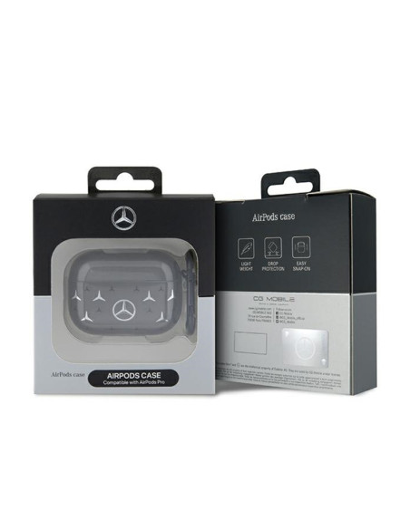 Etui Do AirPods Pro Mercedes Large Star Pattern Czarny