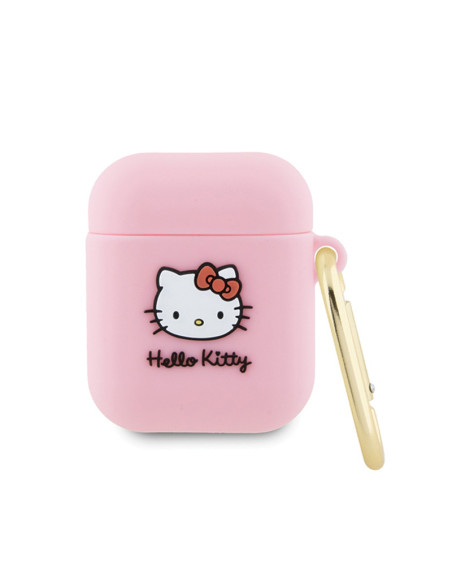 Etui Do AirPods 1/2 gen Hello Kitty Silicone 3D Kitty Head Różowy