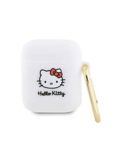 Etui Do AirPods 1/2 gen Hello Kitty Silicone 3D Kitty Head Biały