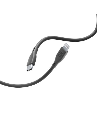 Kabel USB-C / Lightning certyfikat MFi 1.2 m Cellularline Soft Cable Czarny