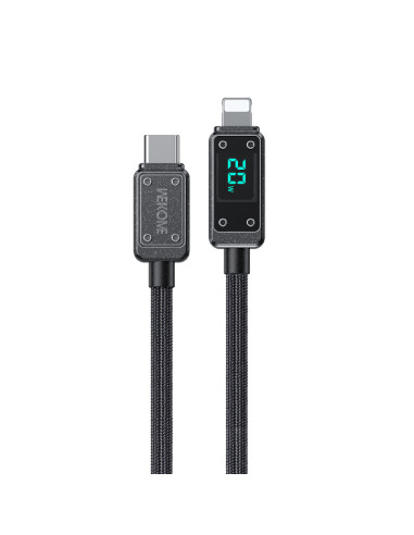 Kabel połączeniowy USB-C / Lightning Fast Charging PD 20W 1 m WEKOME WDC-08 Vanguard Series Czarny