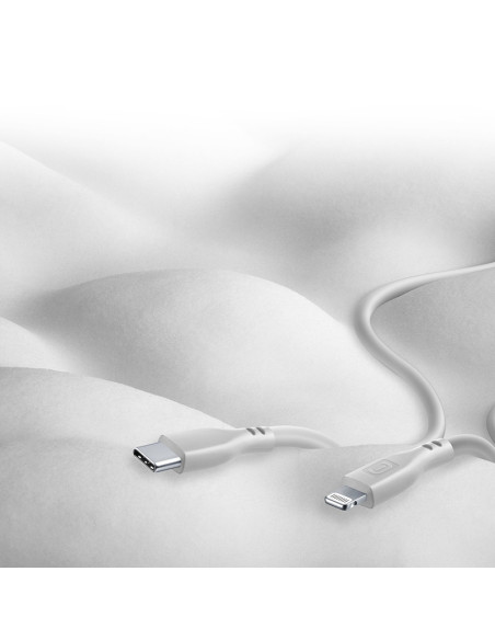 Kabel USB-C / Lightning certyfikat MFi 1.2 m Cellularline Soft Cable Szary