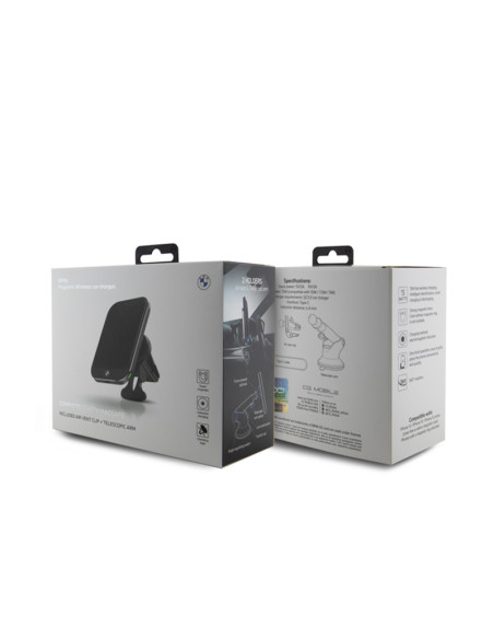Magnetyczny uchwyt samochodowy z ładowaniem bezprzewodowym 15W BMW MagSafe Signature Edition Czarny