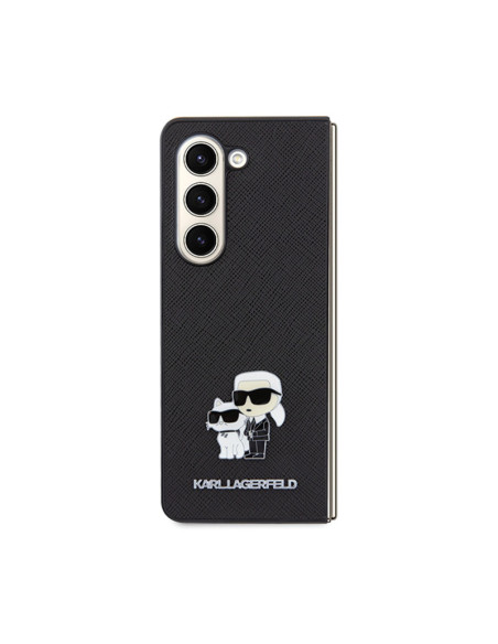 Etui Do Samsung Galaxy Z Fold 5 Karl Lagerfeld NFT Saffiano Karl & Choupette Pin Czarny