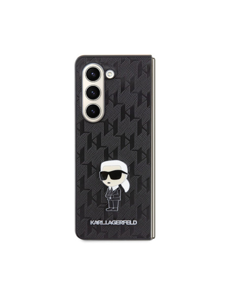Etui Do Samsung Galaxy Z Fold 5 Karl Lagerfeld NFT Saffiano Monogram Ikonik Pin Czarny