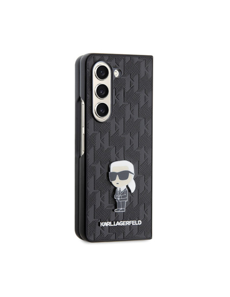 Etui Do Samsung Galaxy Z Fold 5 Karl Lagerfeld NFT Saffiano Monogram Ikonik Pin Czarny