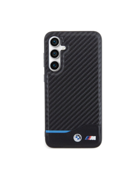 Etui Do Samsung Galaxy S23 FE BMW Leather Carbon Blue Line Czarny