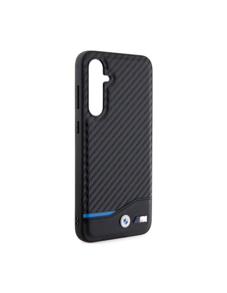 Etui Do Samsung Galaxy S23 FE BMW Leather Carbon Blue Line Czarny