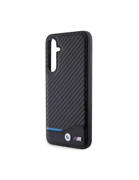 Etui Do Samsung Galaxy S23 FE BMW Leather Carbon Blue Line Czarny