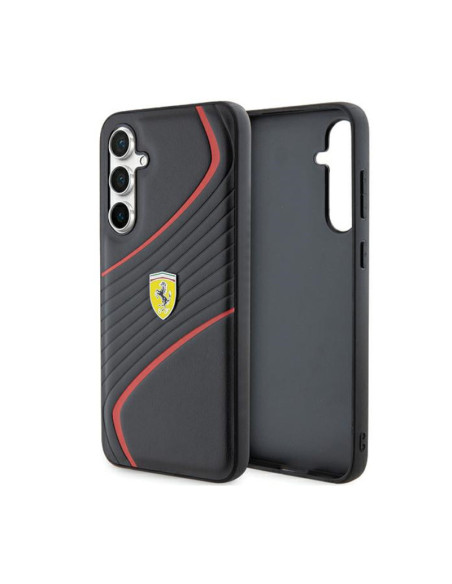 Etui Do Samsung Galaxy S23 FE Ferrari Twist Metal Logo Czarny