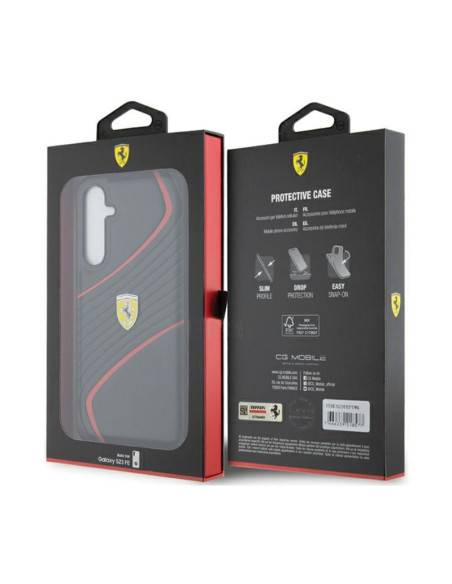 Etui Do Samsung Galaxy S23 FE Ferrari Twist Metal Logo Czarny