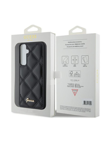 Etui Do Samsung Galaxy S23 FE Guess Quilted Metal Logo Czarny